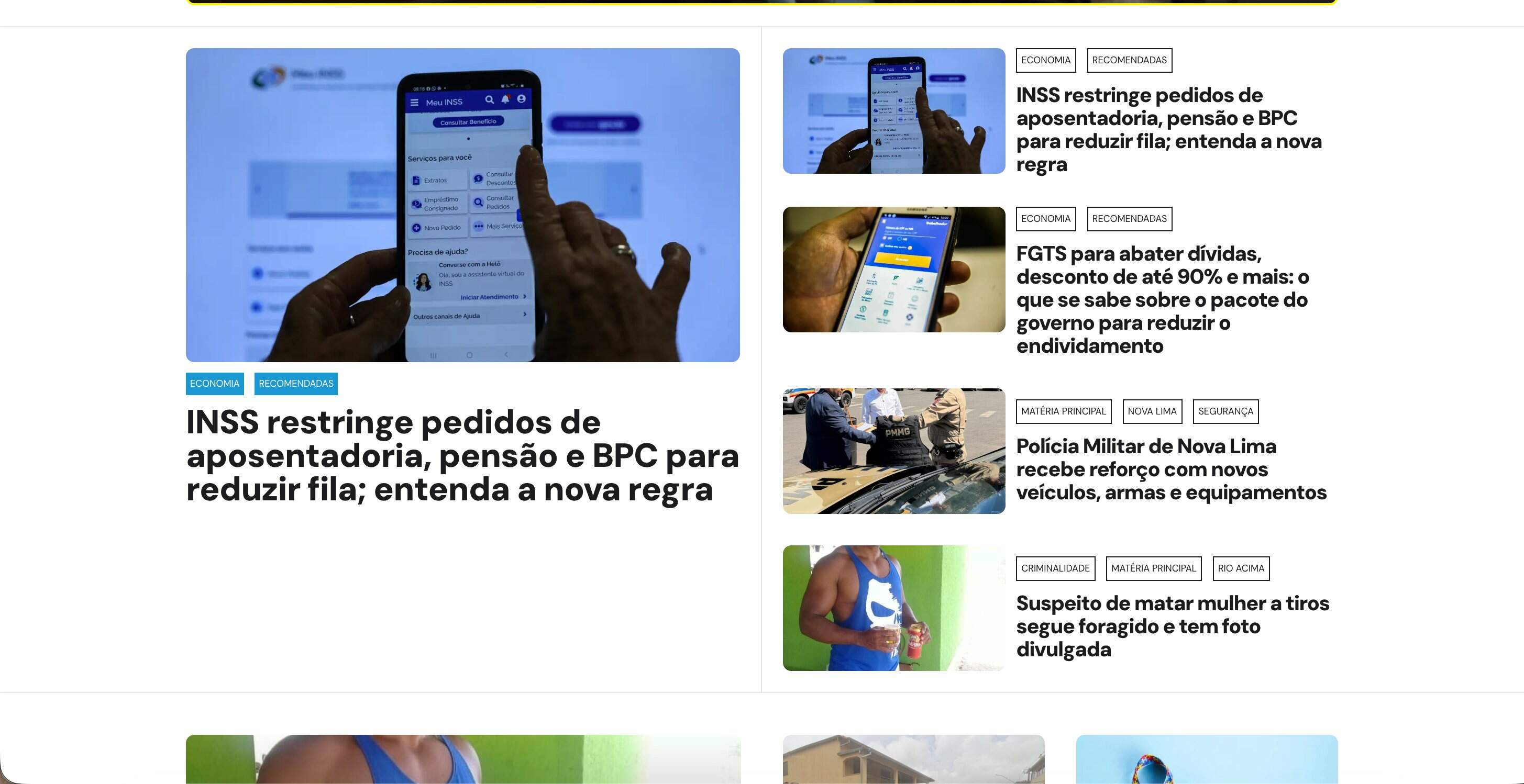 Novo site desktop